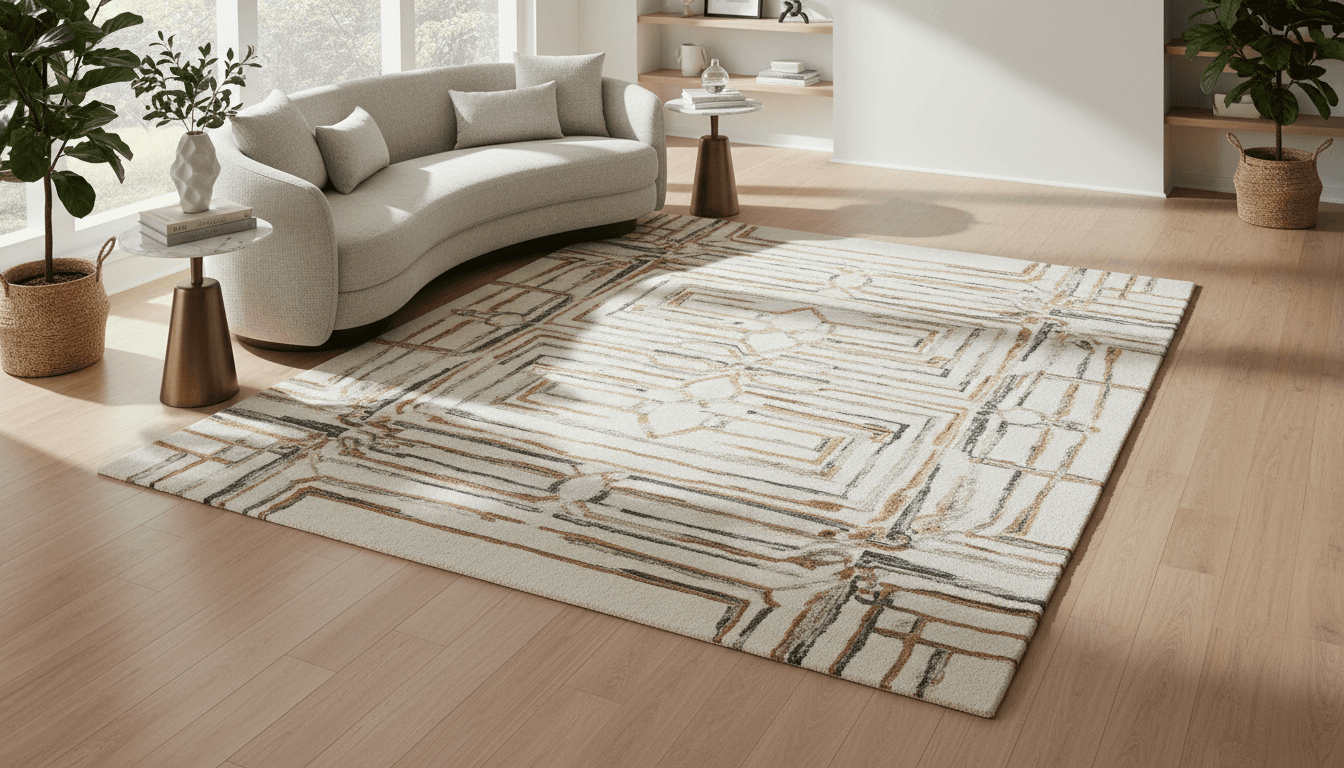 Textured jute rug styled in a sunlit Toronto living room