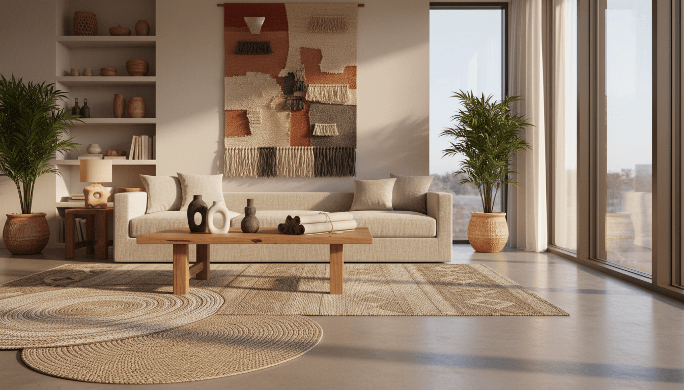Cozy Toronto living room styled with warm decor pieces from Harris Home Decor